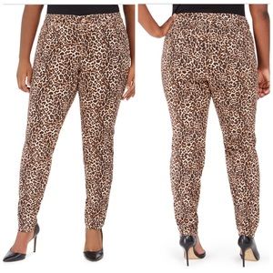 18W INC Leopard Skinny Jeans